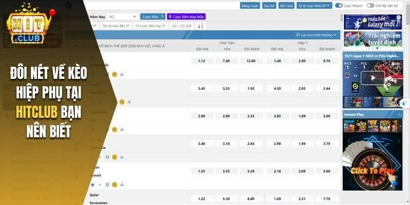 Đôi nét về kèo hiệp phụ tại Hitclub bạn nên biết