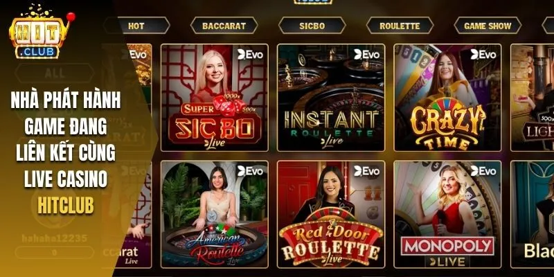 Nhà phát hành game đang liên kết cùng live casino Hitclub